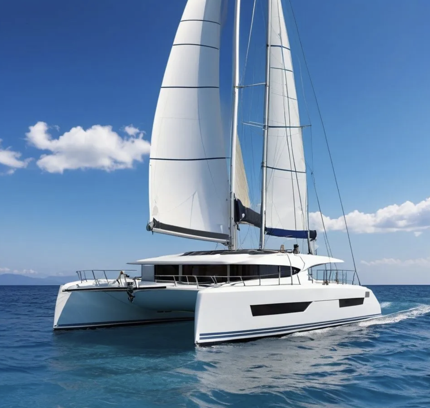 Bareboat Catamaran on open water